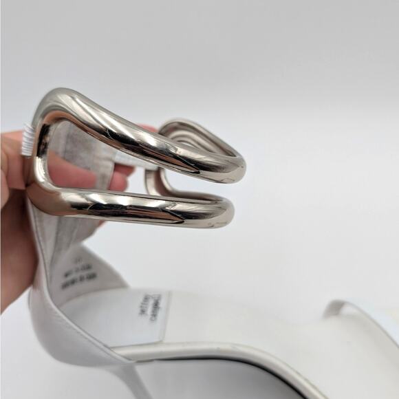 Jeffrey Campbell Cuff It Ankle Strap Sandal Women's White/Silver Size US10 EU41 - Picture 10 of 11